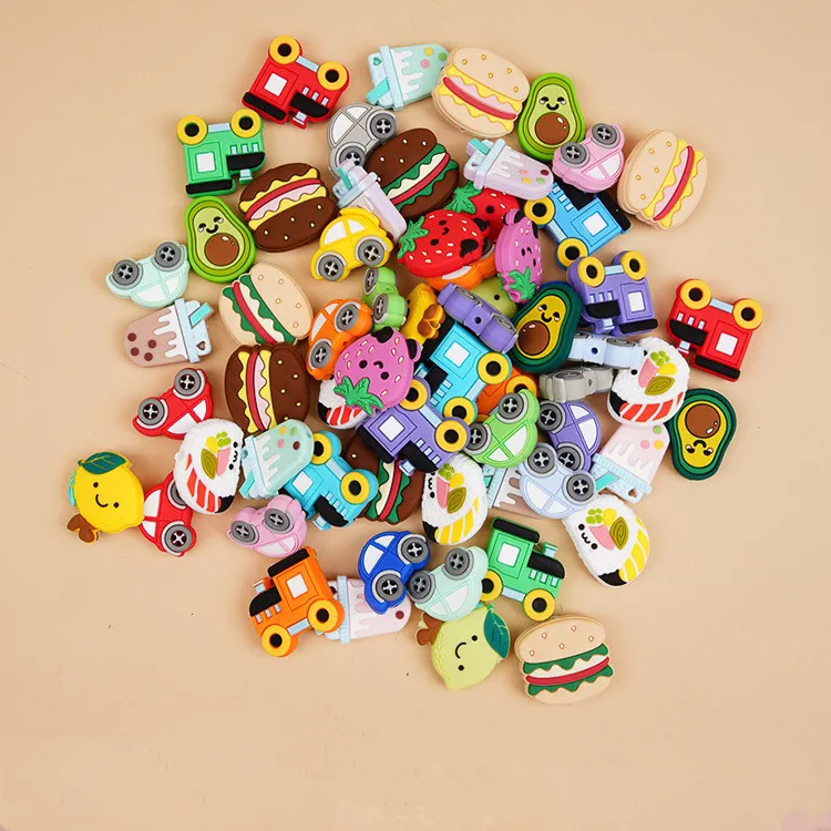 Oem/Odm Soft Bpa Free Focal Beads Silicone Characters Baby Silicon Beads For Pen Making
