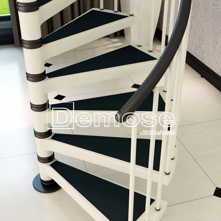 steel wood round stairs for home/round wood spiral staircase