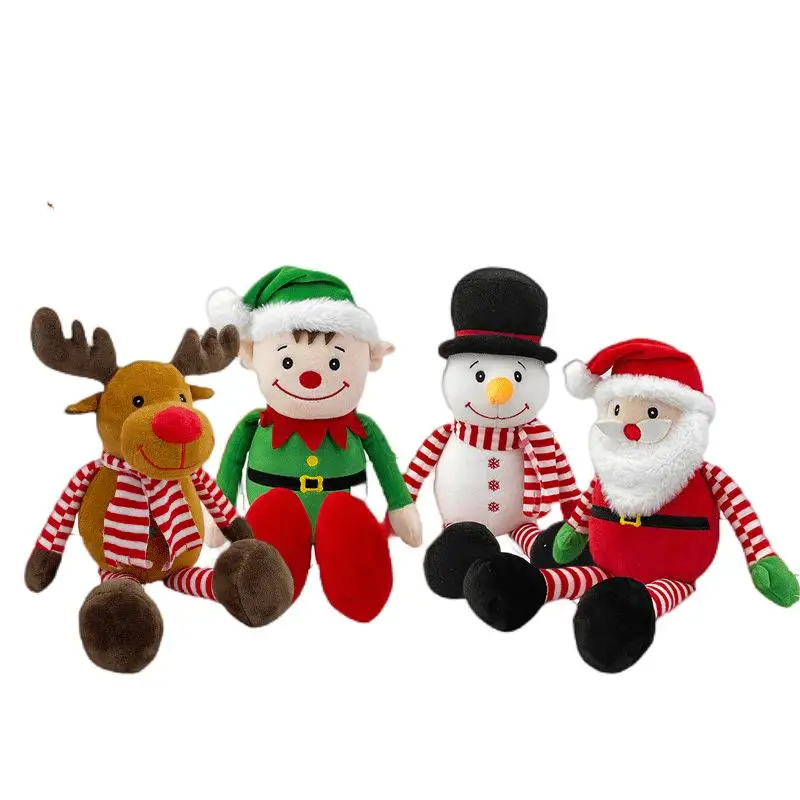 Wholesale customization stuffed teddy bear animal dog deer reindeer soft plush toy Christmas doll toy supplier for kids gift