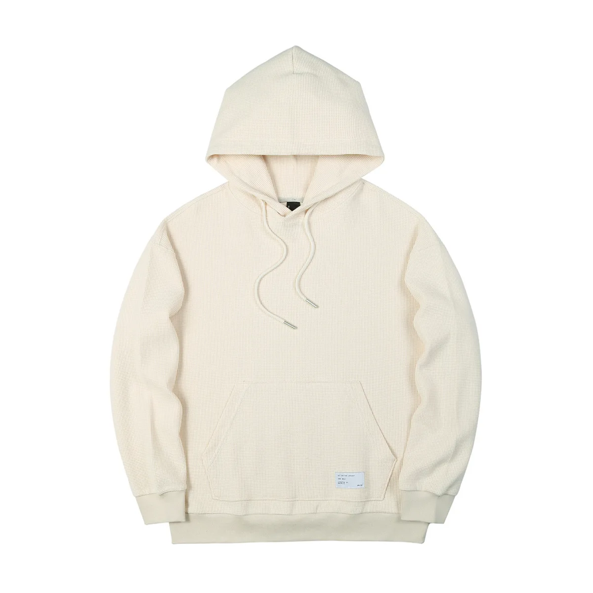 Custom Logo Cotton Long Sleeve top blank high quality hoody wholesale unisex Heavy waffle hoodie