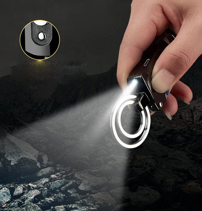 KY Usb Lighter Keychain Wine Opener Knife Flashlight Windproof Metal Electric Lighters Smoking Accessories