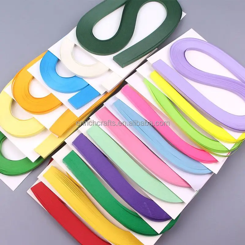 Single Pack of 50 Colors Quilling Paper 5mm 54cm Strips Coated PVC for DIY Paper Art & Handicraft Work