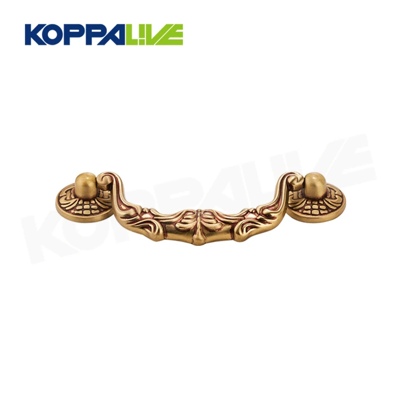 Koppalive Antique Victorian Style Bail Drop Drawer Pulls Brass Cabinet Decorative Dresser Handles