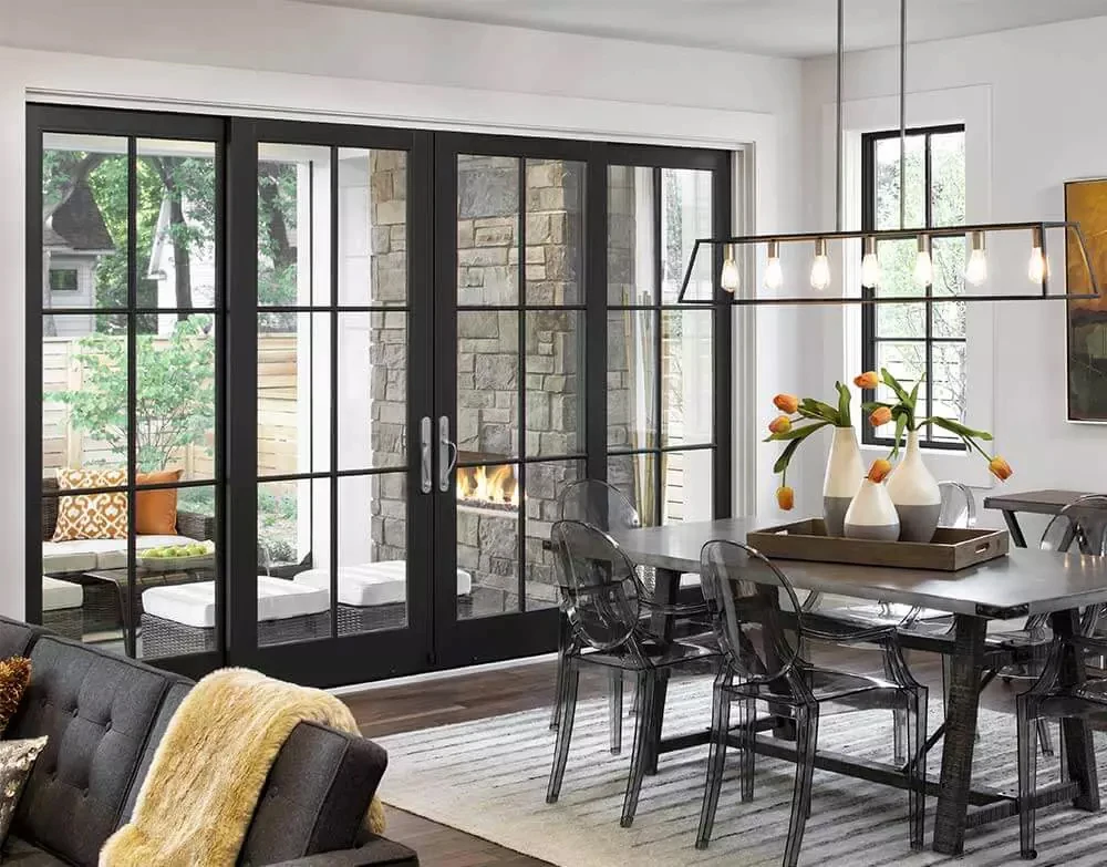 Crittall style patio external wrought iron and glass french door