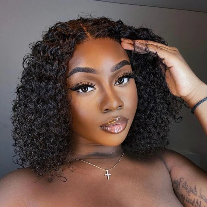 Royce Factory Raw Vietnamese Hair Wig 4x4 Lace Frontal Bob Human Hair Wigs 10 12 14 16 Inch Water Wave Bob For Black Women