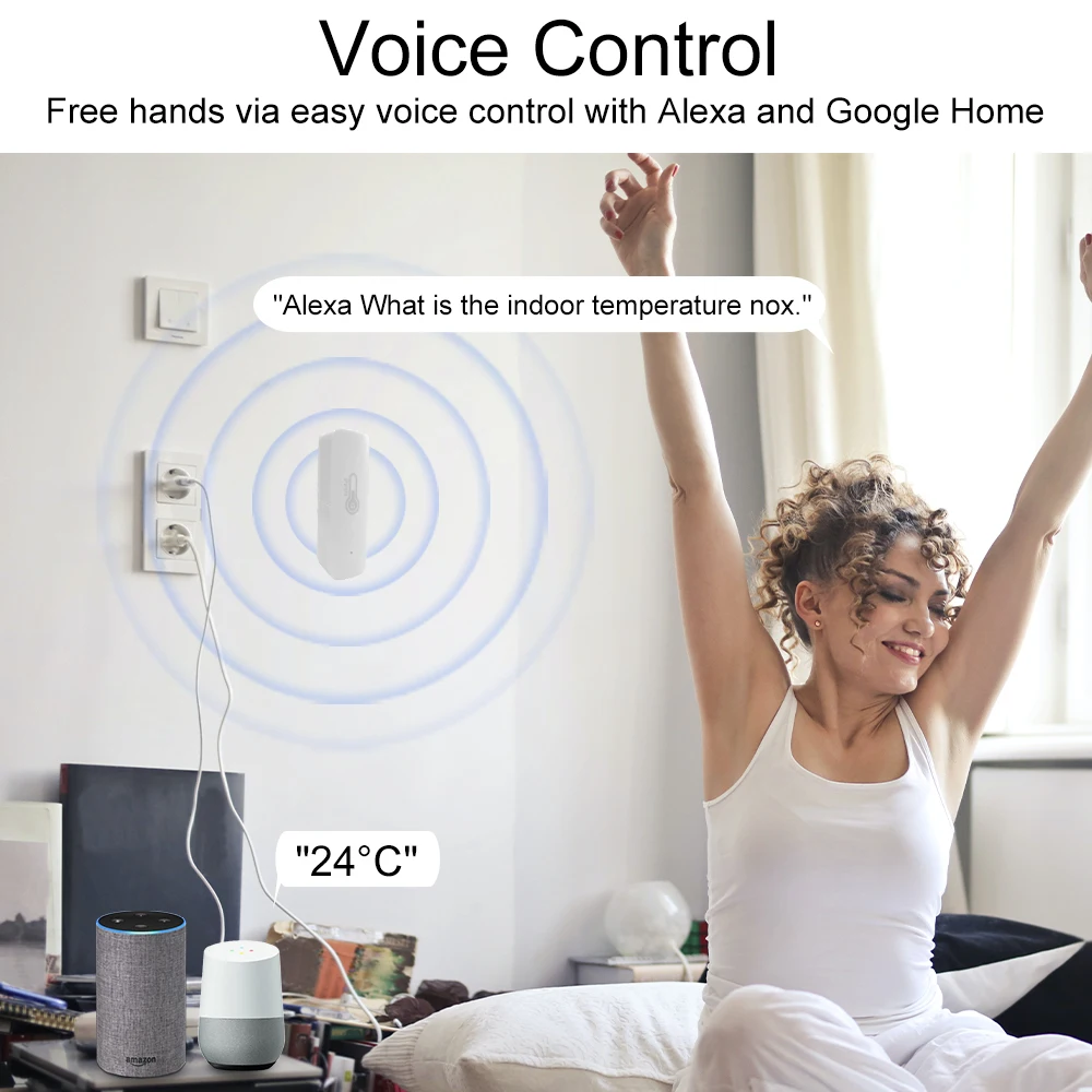 Home Smart Temperature And Humidity Sensor WiFi Zigbee Tuya Smartlife App Remote Monitor Indoor Hygrometer Controller