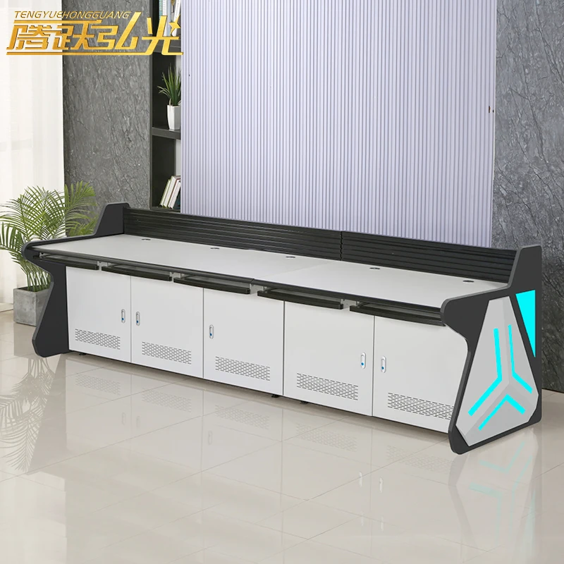 five workstations DX Style Command Center Consoles Monitoring Table Conference Room Furniture Office Furniture