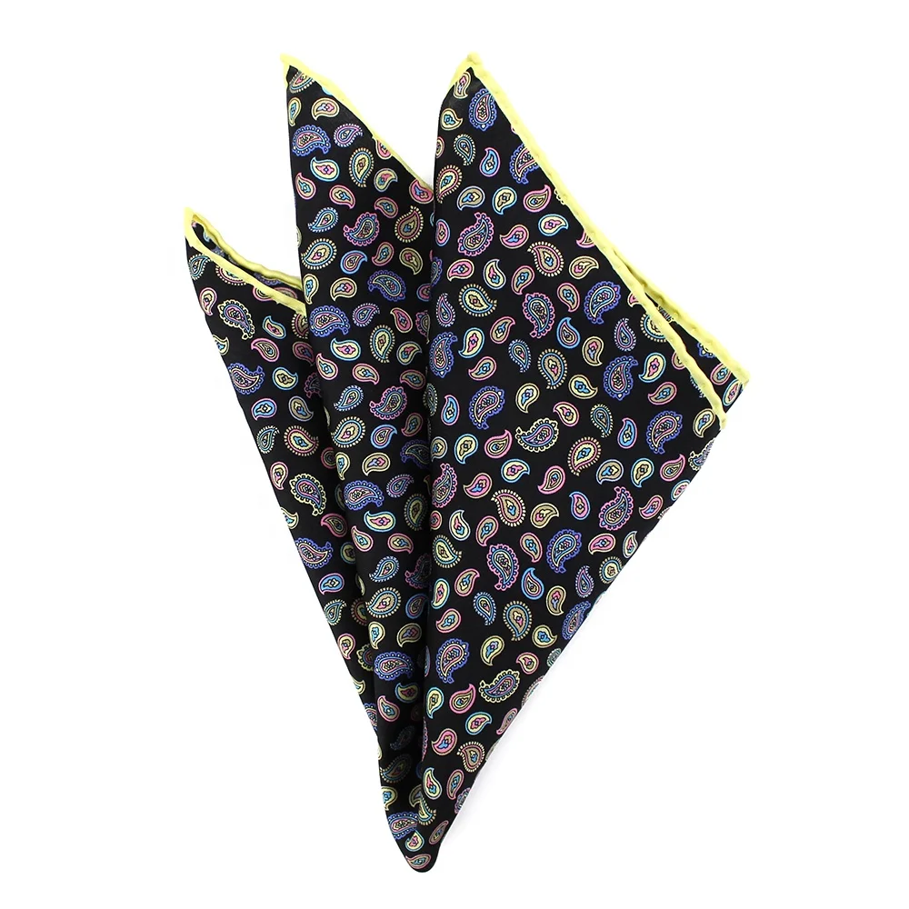 China Wholesale Women Girls Bag Bandanas Hair Wrap Custom Printing 100% Silk Crepe Satin Small 53CM Paisley Square Scarf