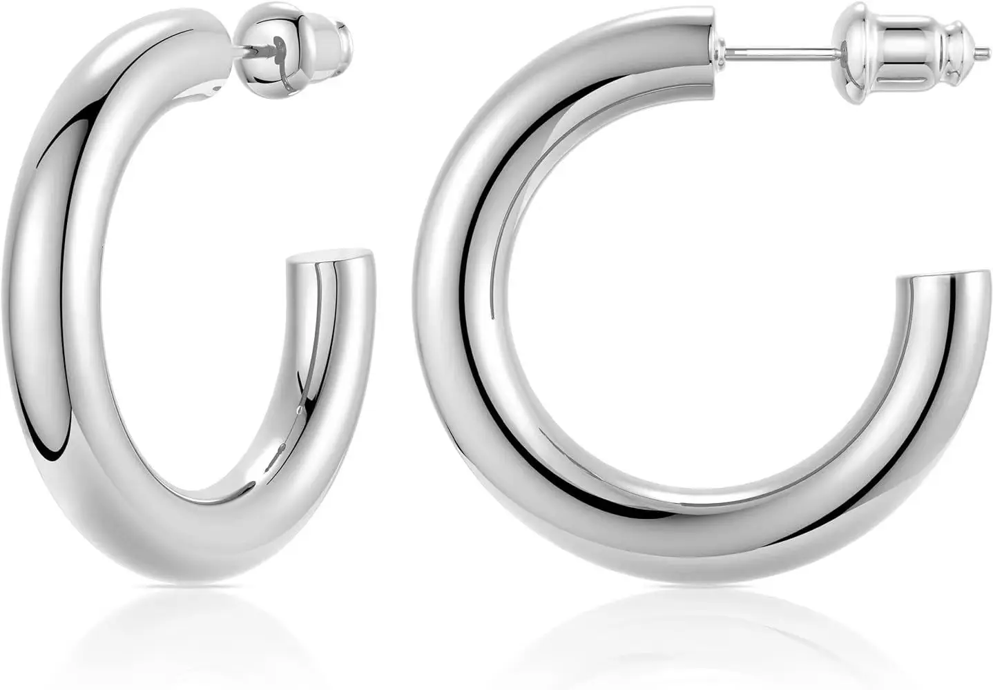14K gold-plated lightweight short and chubby open loop, female gold hoop earringsdirect dealgold filled earrings 14k