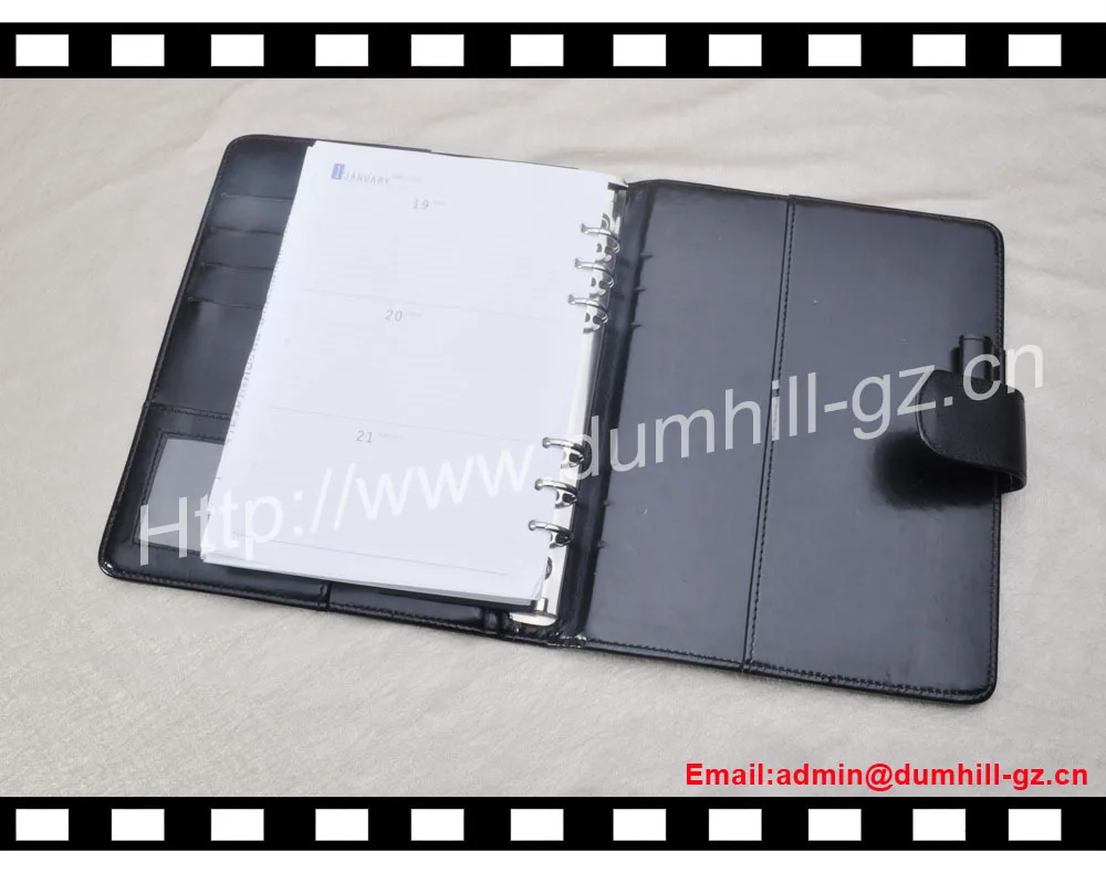 Office document holder A5 Business Leather holder with paper pad iron clamp