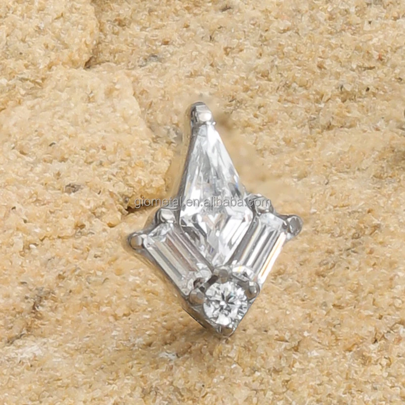 Giometal Mirror High Polish F136 Titanium G23 Custom Body Jewelry Labret Spider Web Press fit Ends Daith Piercing Earrings