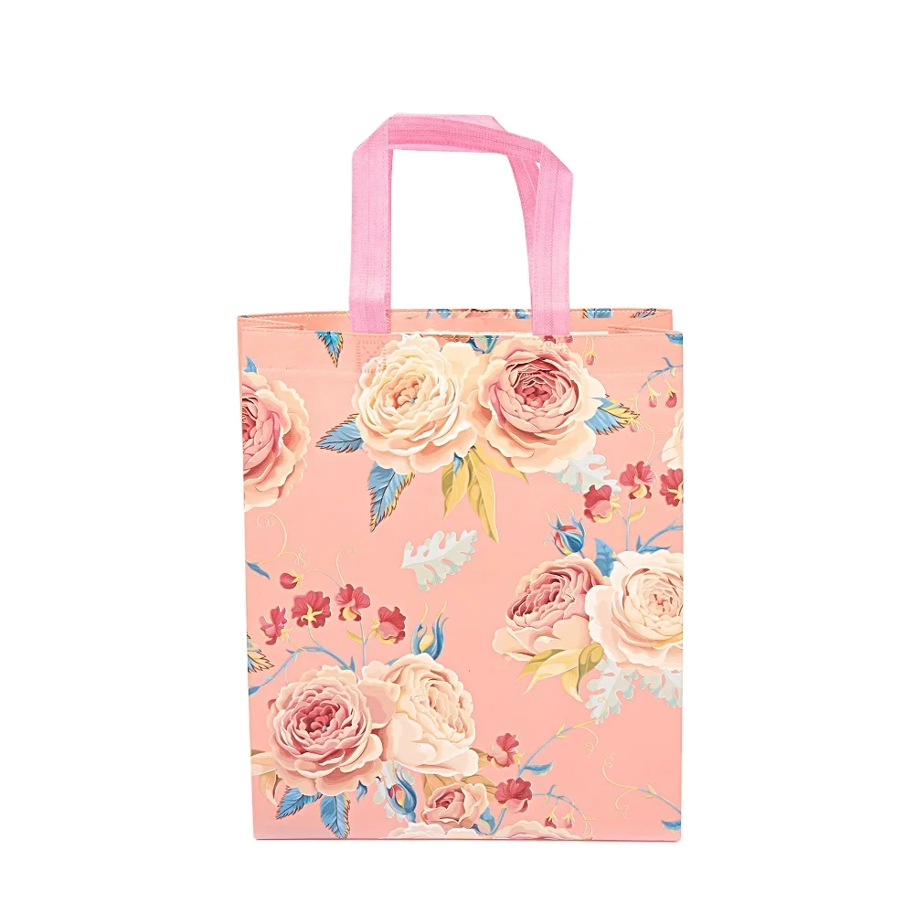 
Высококачественная модная розовая Складная портативная сумка для покупок из нетканого материала с рисунком для защиты окружающей среды 