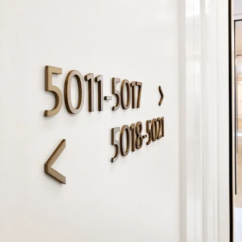 Wall Home Gold Letter Sign Metal Outdoor Silver Hotel Door Room House Sign Number