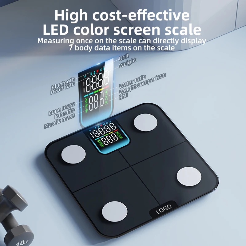 280*280MM Adult Weighing Scale Automatic Measurement Smart Digital Scale Bluetooth Bathroom Body Weight Scale With Hidden LED