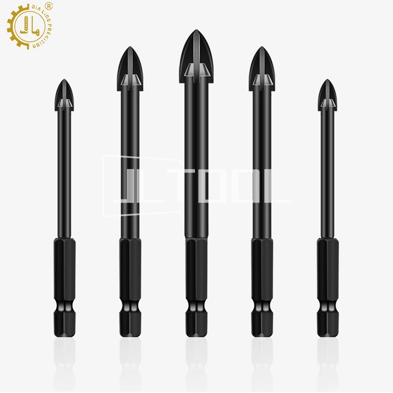 Multi-function Alloy Drilling Bit Four-edge Carbide Drill Bit For  Ceramic Tile Concrete Brick Wall Hole Opening Tool