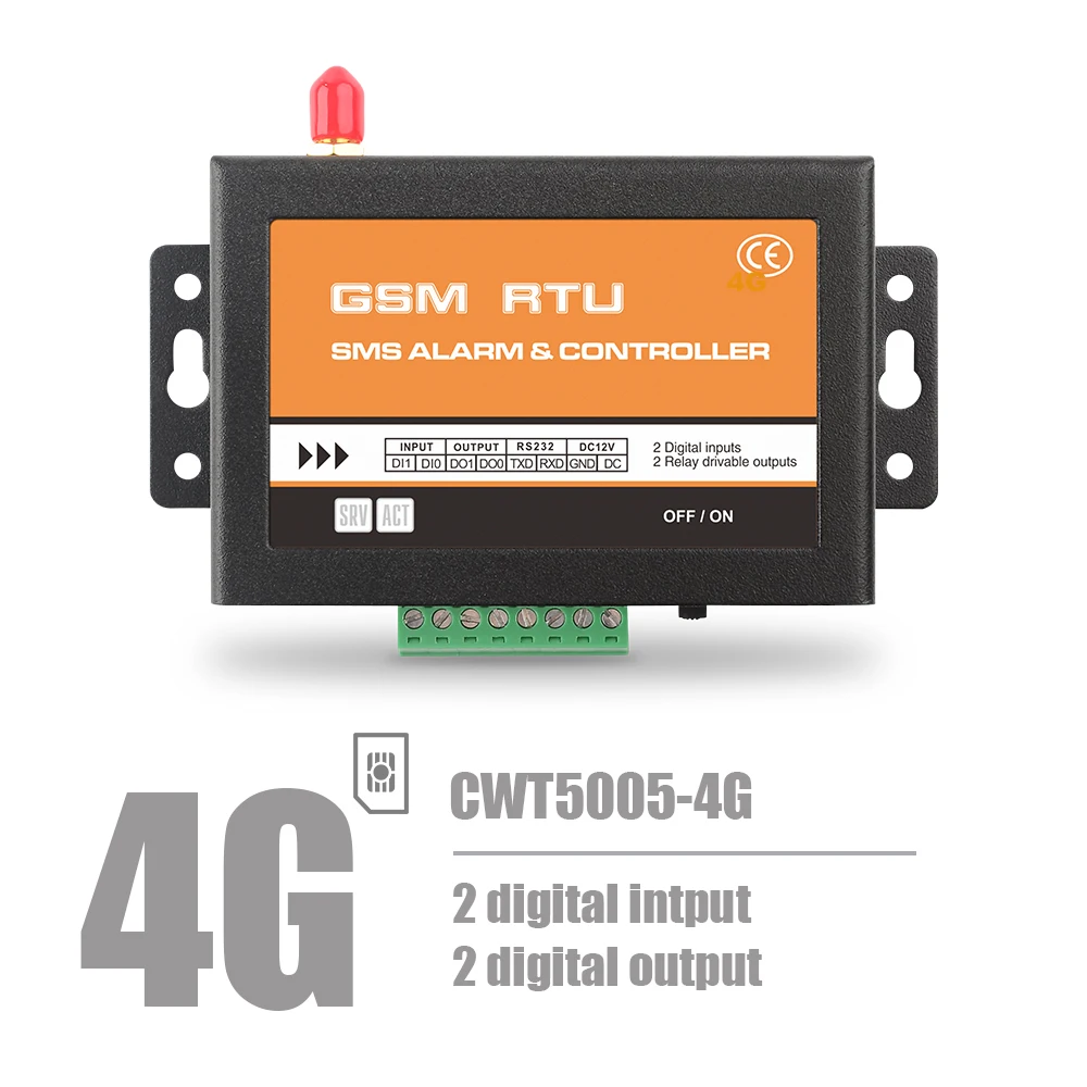 Реле дистанционного управления CWT5005 2DI 2DO 3G 4G Gprs Gsm Wifi Sms