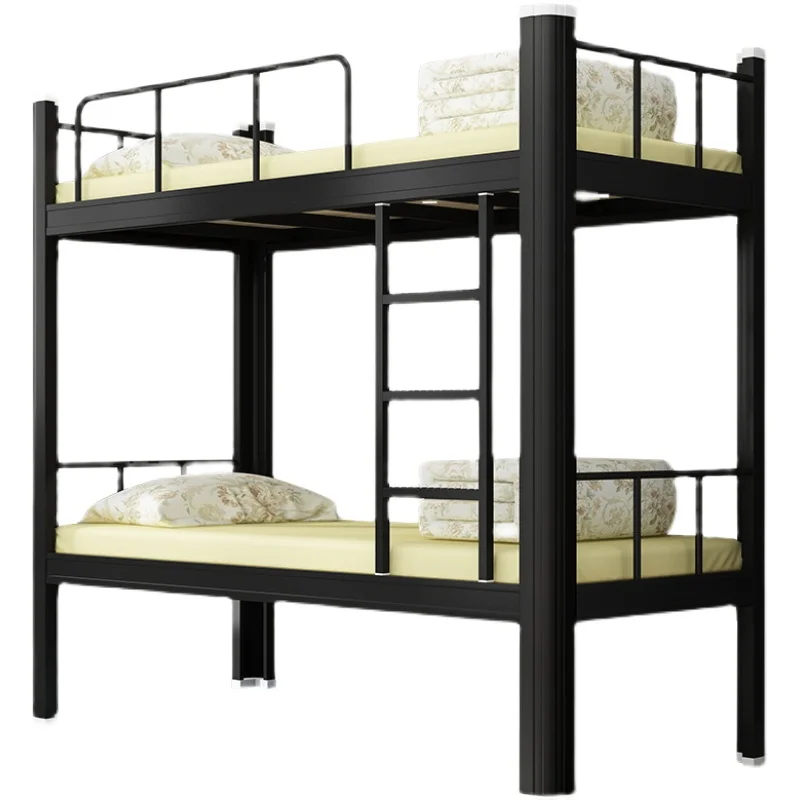 
Wrought iron bunk bed with iron frame, two-story student apartment dormitory, steel frame bunk bed 