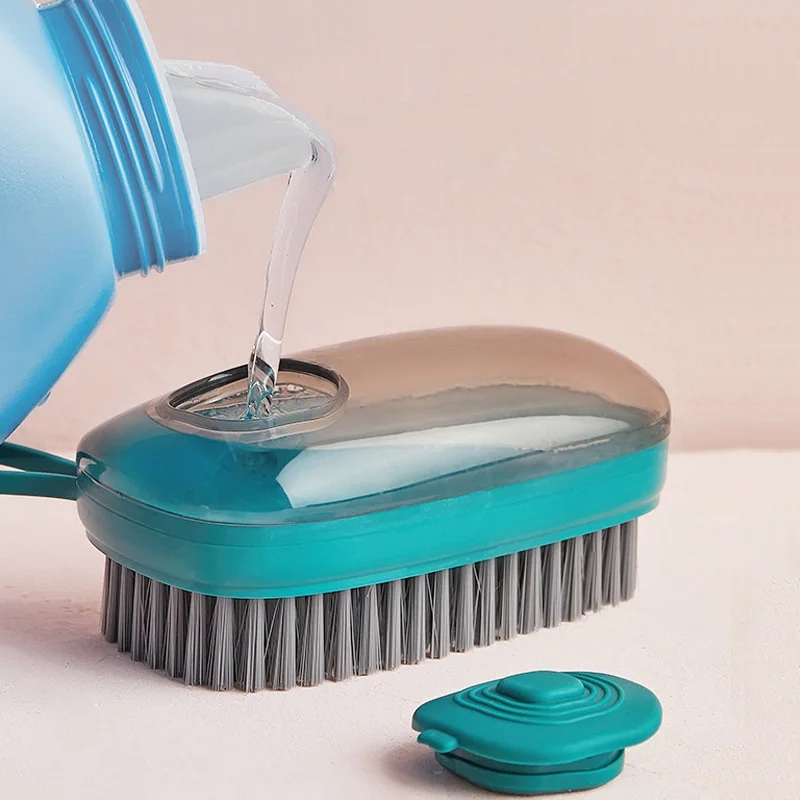 Household Washing Product Liquid Soap Dispensing Washing Brush for Clothes and Shoes