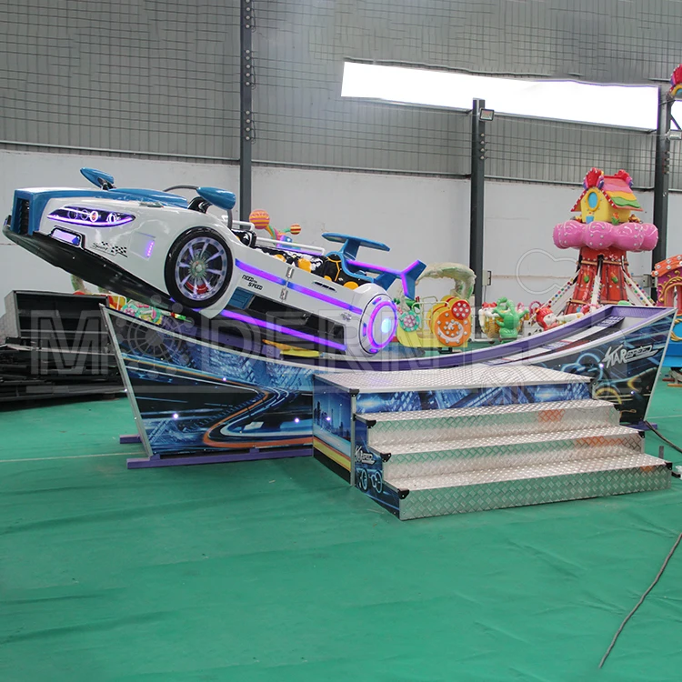 Best Price Indoor Kiddie Amusement Rides Rotating Flying Car Electric Single Track Mini Swing Car