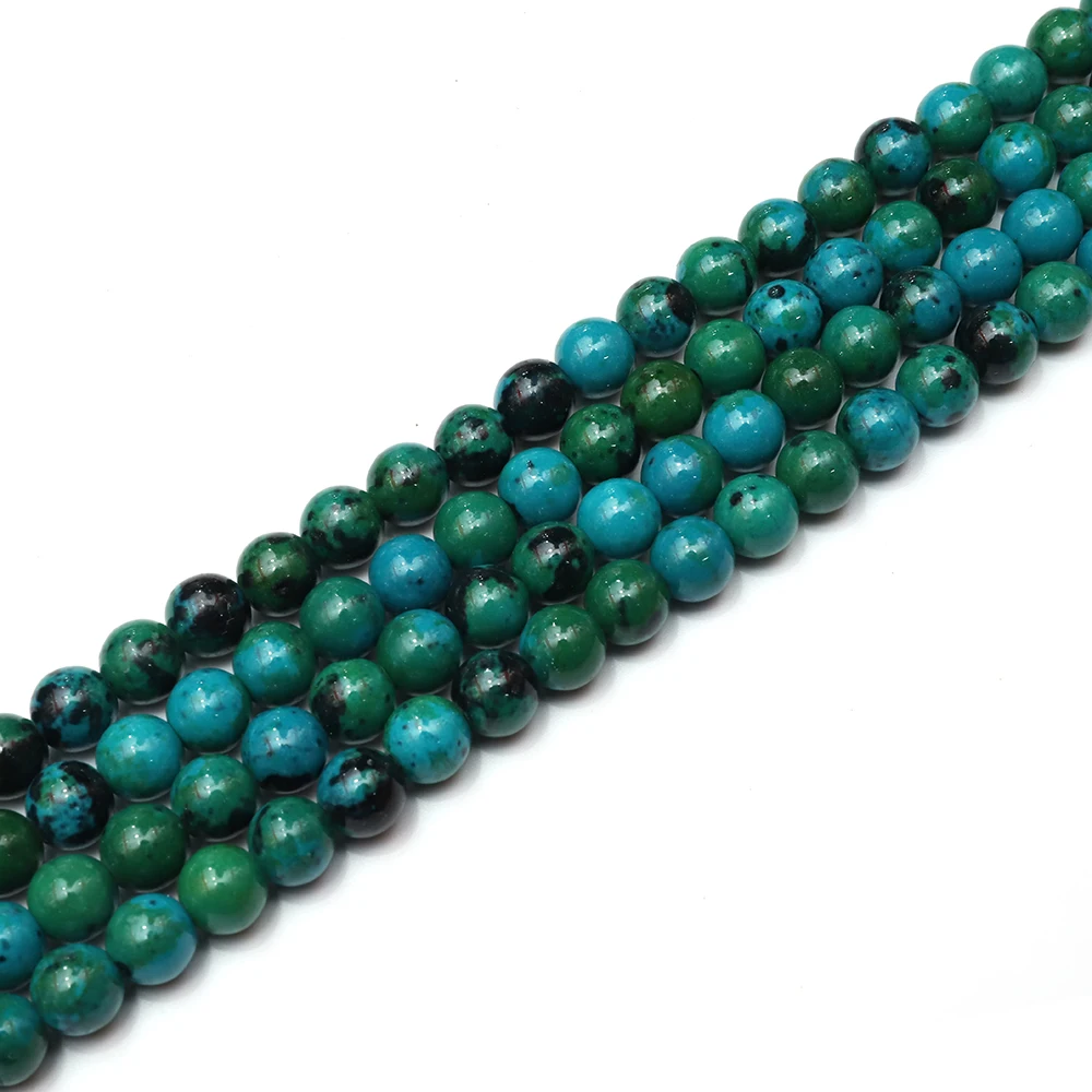 Wholesale 4mm 6mm 8mm 10mm Diy Jewelry Findings Natural Gemstone Loose Spacer Beads Round Chrysocolla Stone