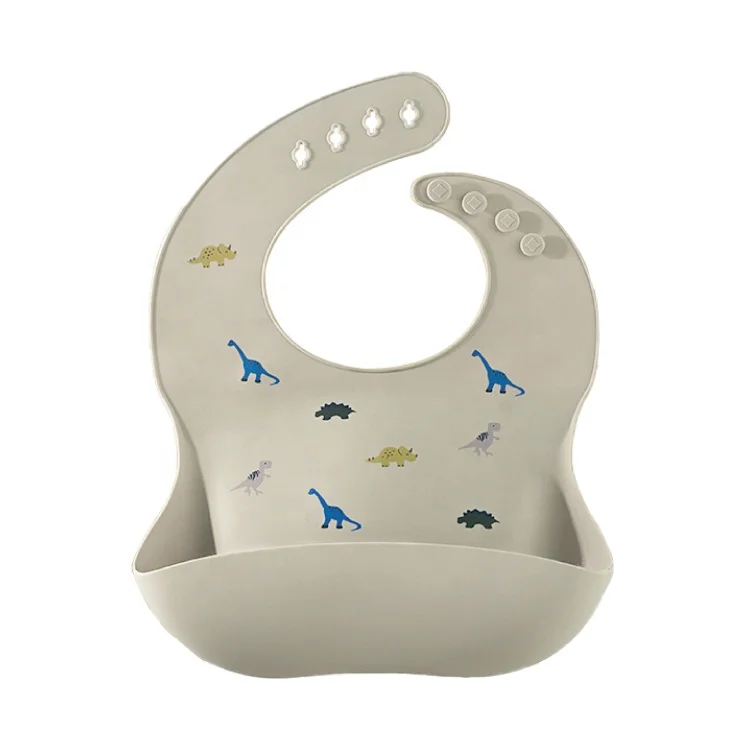
Factory Custom Adjustable Waterproof Animal BPA Free Silicone Baby Bibs 