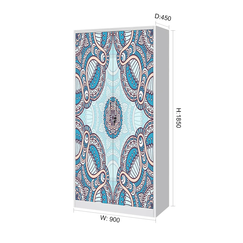 Customized Modern Kd Beige Color Bedroom Clothes Storage Cabinet 3 Door Steel Armoire Closet Metal Wardrobe Locker With Mirror