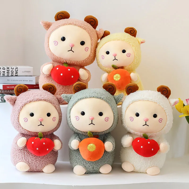 New Creative 23cm/40cm/50cm Cute Fruit Sheep Plush Toys Lamb Doll Pillow Sheep Alpaca