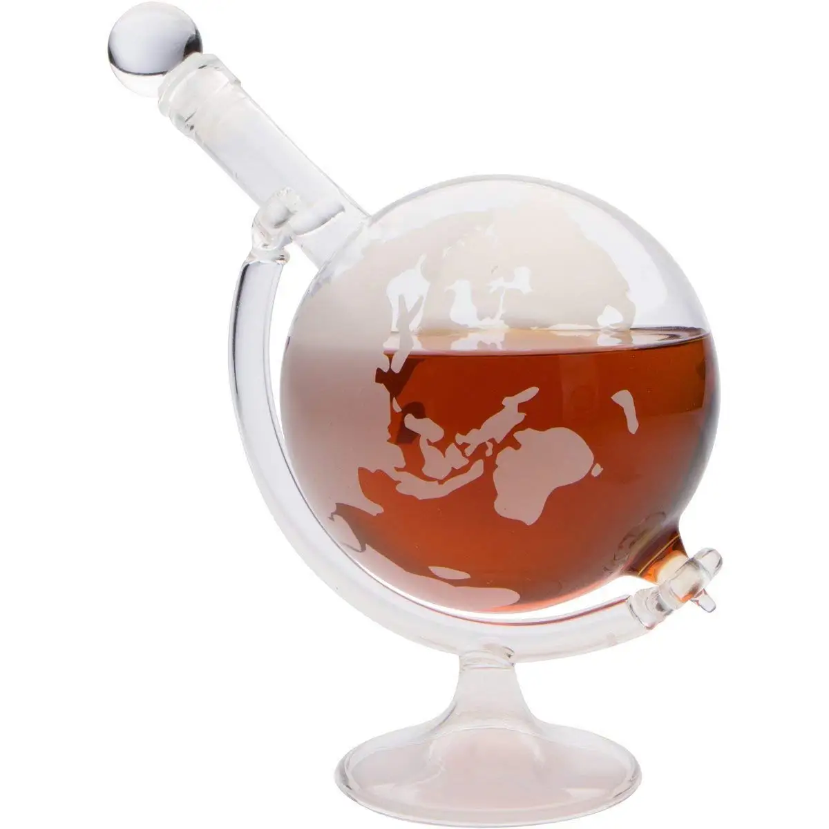Hot Selling 750ml Globe Glass Wine Whiskey Liquor Decanter with Glass Base