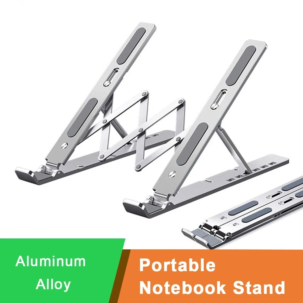 Adjustable Laptop Stand 11 to 15.6 inch Notebook Portable Metal Riser Aluminum Alloy Holder Foldable Office Computer Cooler