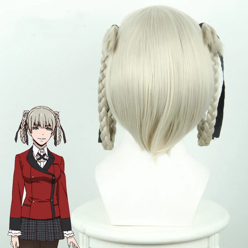 Ainizi wholesale synthetic braided shape Japanese cartoon Kakegurui series character of Momobami kirari cosplay wig for girls