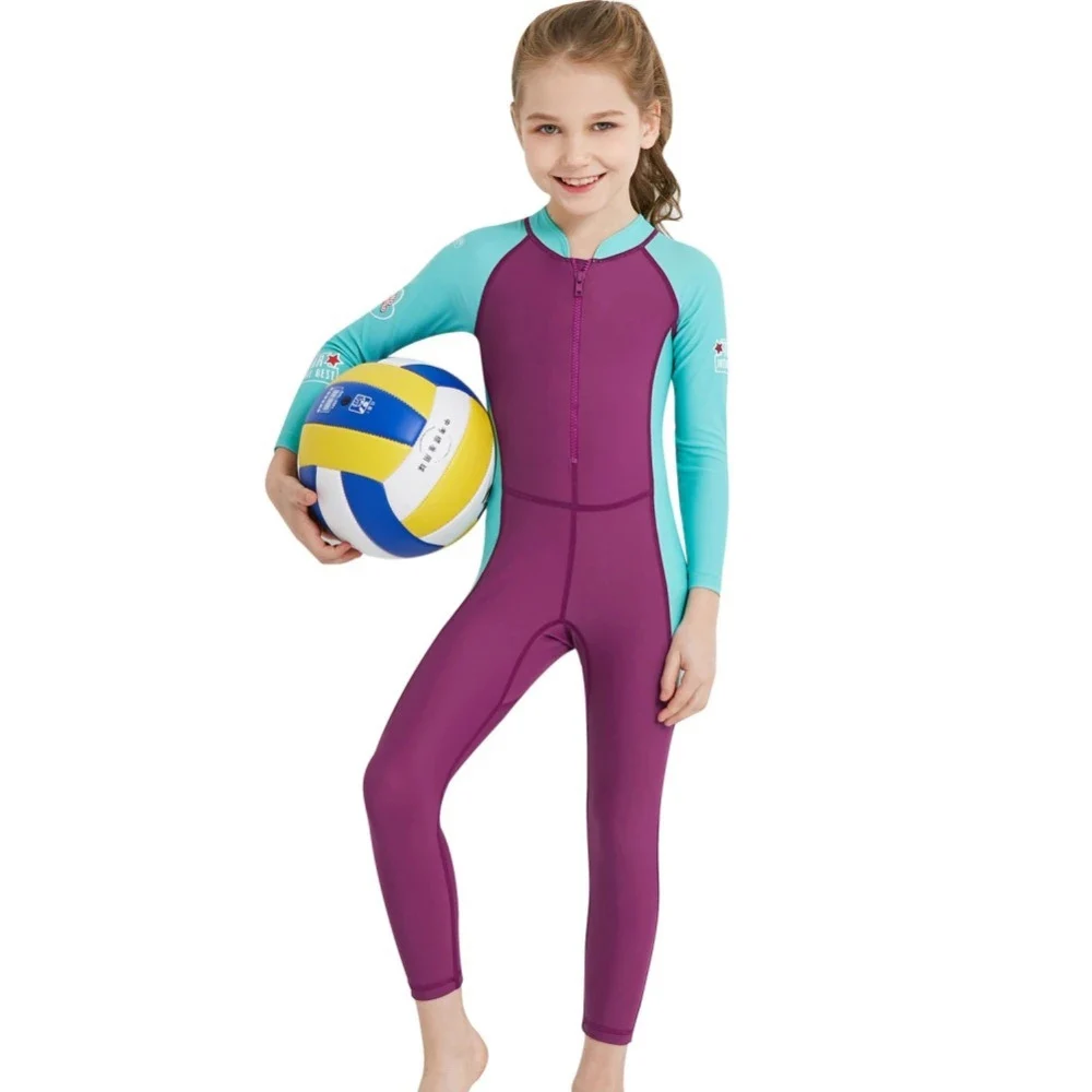 Kids Long Sleeve Swimwear Children Surfing Suit Quick Dry Rash Guard One Piece Girl Boy Diving Suit