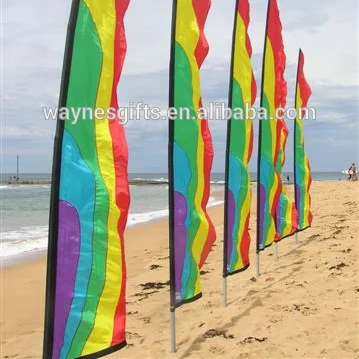 Custom Tall Swooper Sign Advertising Flags Outdoor Beach Flag with Pole & Spike