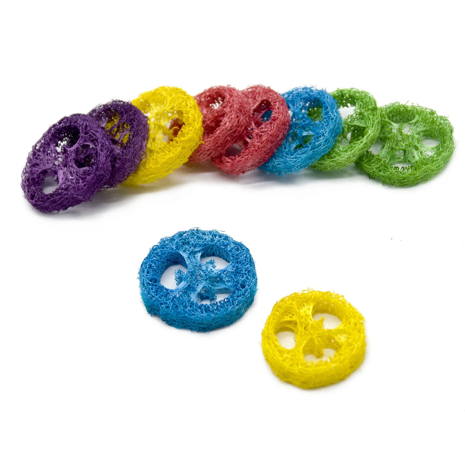 Natural loofah slice safe chews parrot rabbit small animal DIY  bird toys