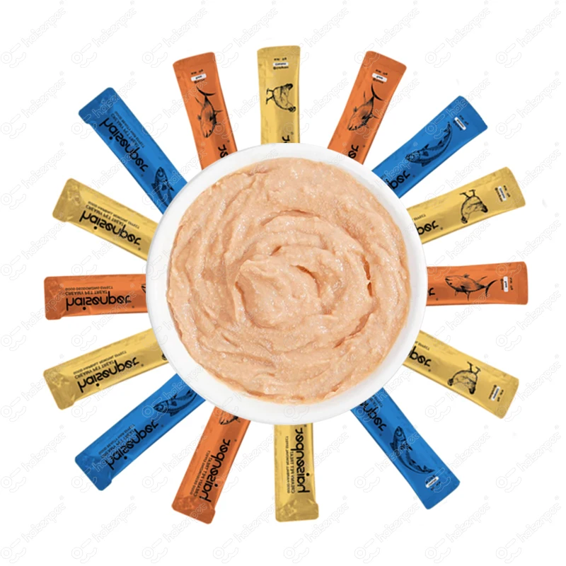 Low MOQ OEM ODM влажные закуски для домашних животных Различные вкусы сливочный корм кошек