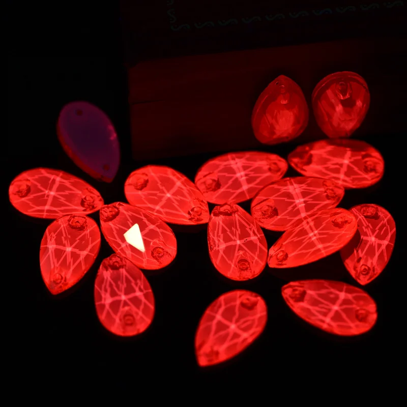 
Wholesale Neon Teardrop Glass Sew on Rhinestones for Sewed Rhinestones Clothes Decorations 