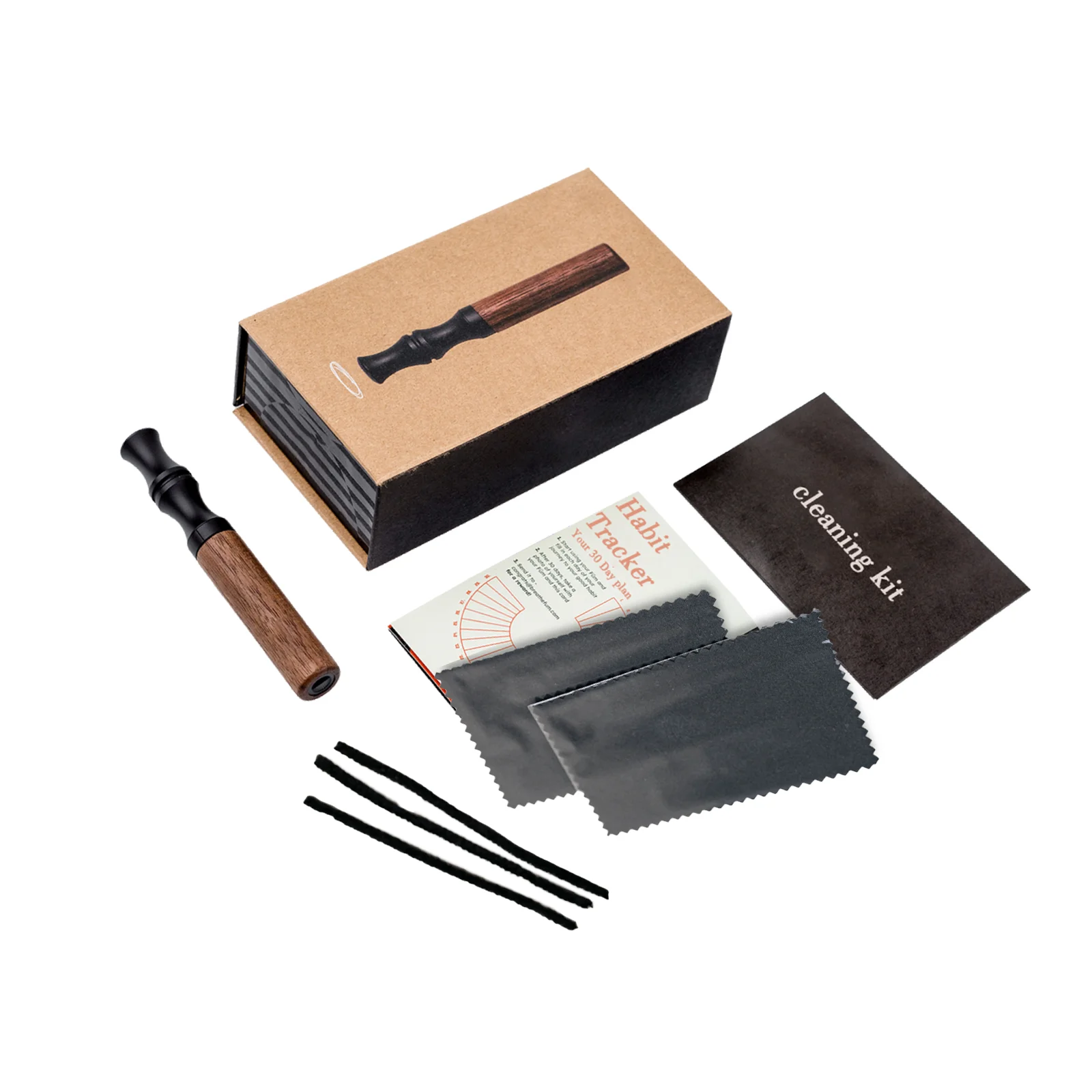 Custom Flavour air Suit Aluminum Stick Quit Smoking Wooden Vaporless Smokeless Inhlaer with Mini Hood Cores