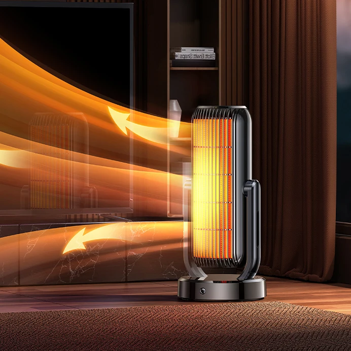 Portable Warm Air Blower Ptc Fast Heating Room Winter Desktop 1000w Rotatable Infrared Human Body Induction Electric Fan Heaters