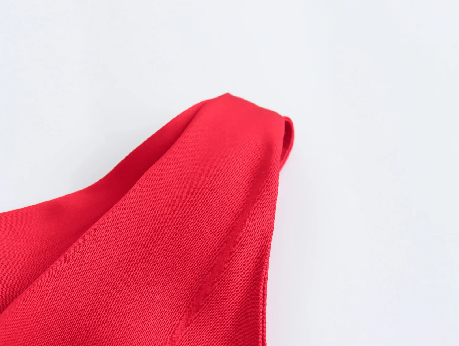 Red color asymmetrical design sleeveless silky casual fashion women satin long dress
