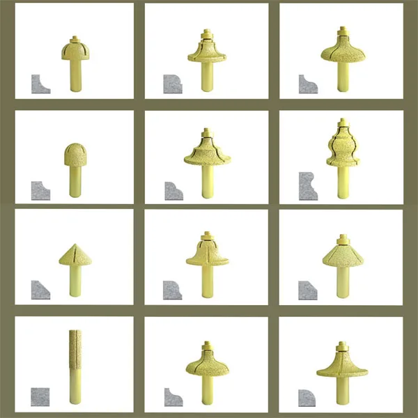 Diamond vacuum brazed engraving cutting tool CNC router bit with bearing