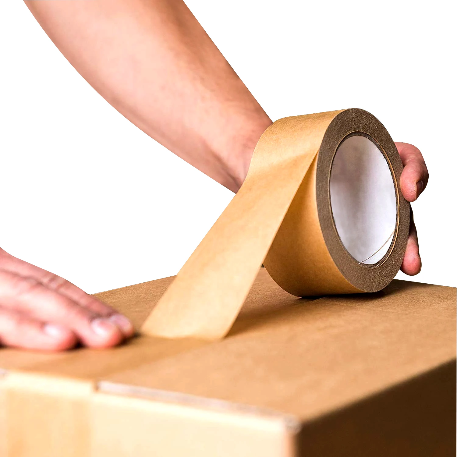 Custom With Logo Title Belts Adhesive Shipping Packing Kraft Paper Tape For Packaging