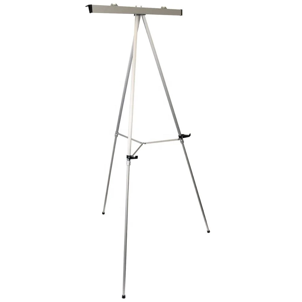 Jumbo Presentation Silver Tripod Easel with Flip Chart Holder