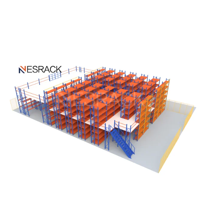 Warehouse attic loft mezzanine floor moden shelving adjust work platform for racking rack shelf shelves