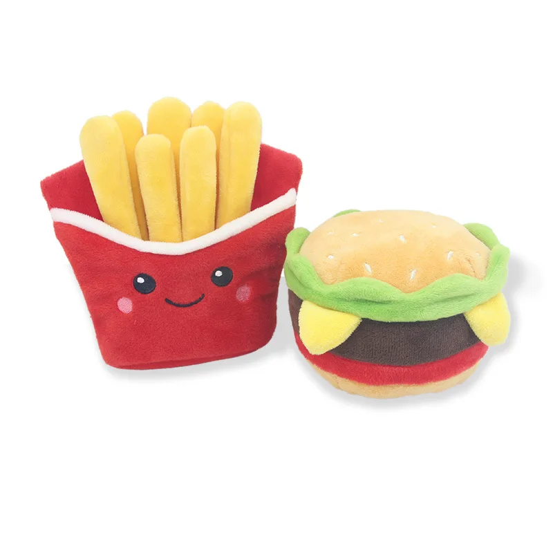 Wholesale New Design Soft Pet sounding toy fries Pet Products burger milkshake cup toy for dogs