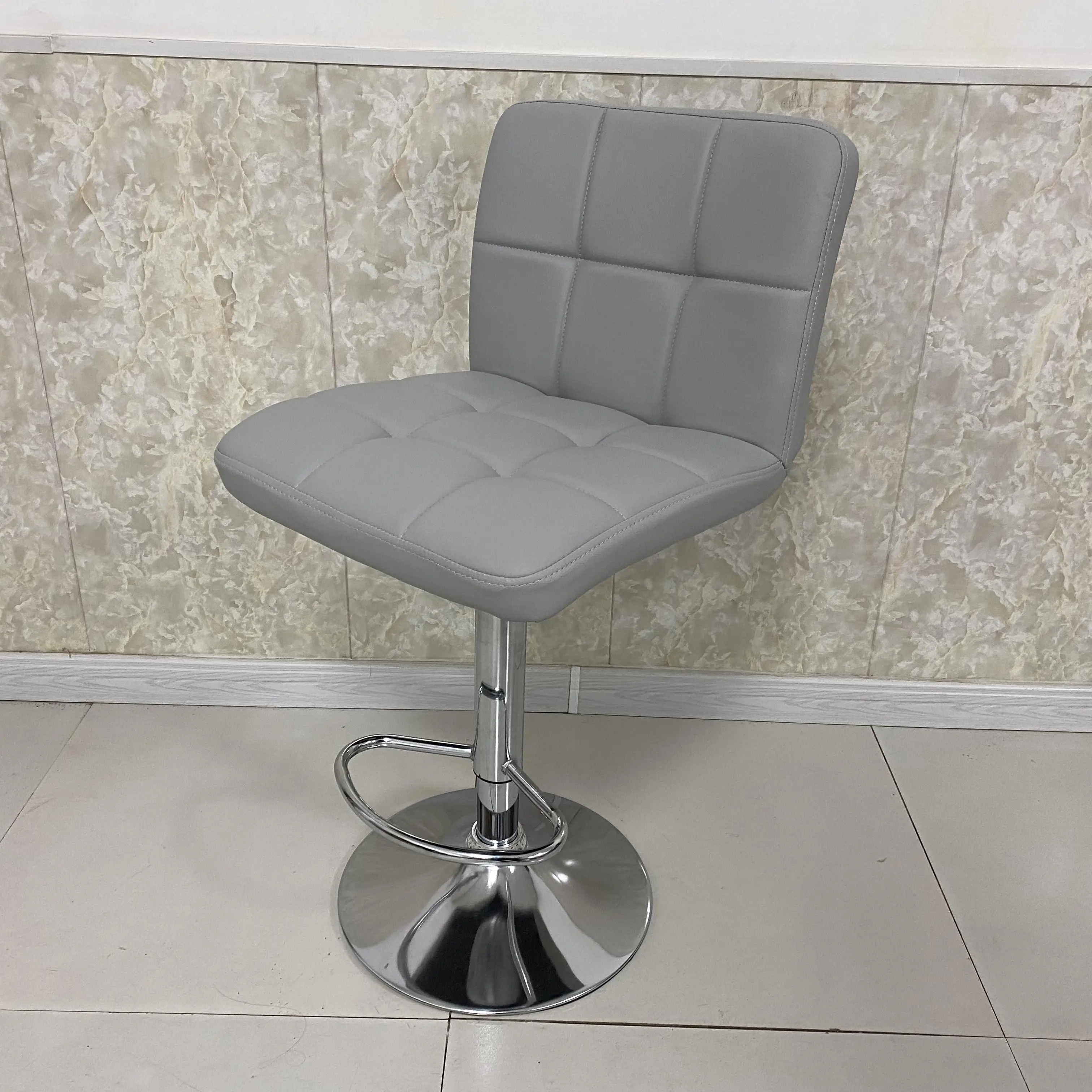 Modern Commercial Bar Stool with Adjustable Lifting Swivel Leather for Home or Business Use