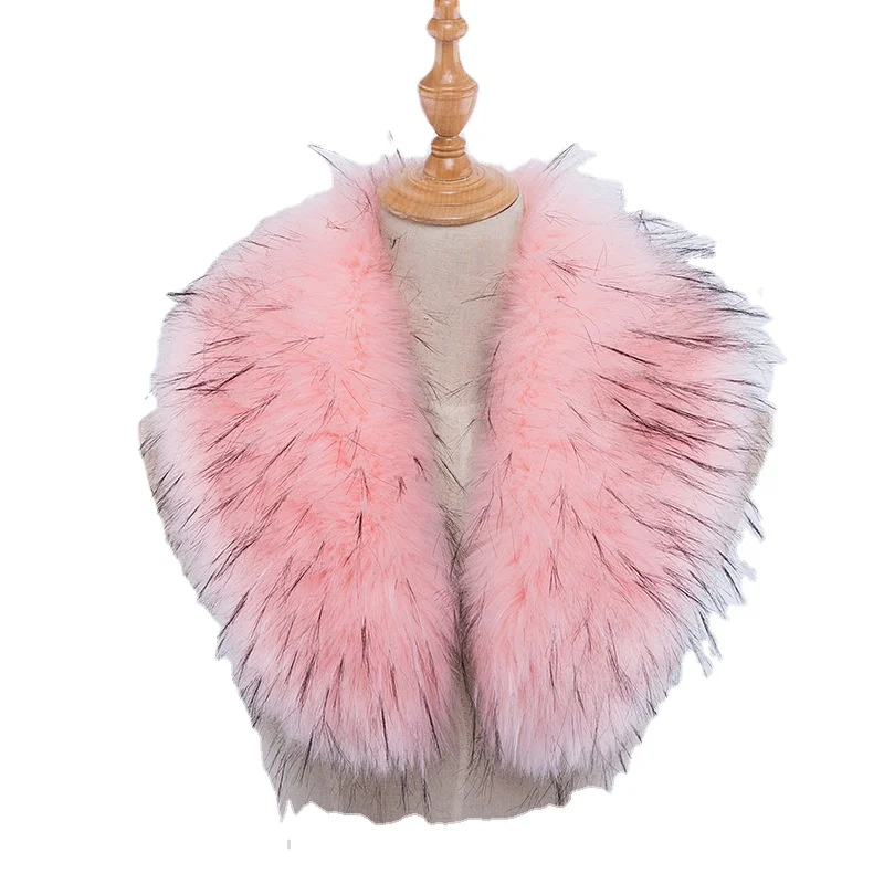  Imitation fox fur raccoon faux collar hat scarf down jacket coat in