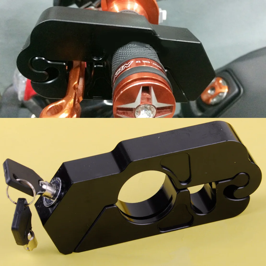 Aluminum alloy material CNC process Motorcycle Scooter ATV Bike Handlebar Security Safety Throttle Grip Lock