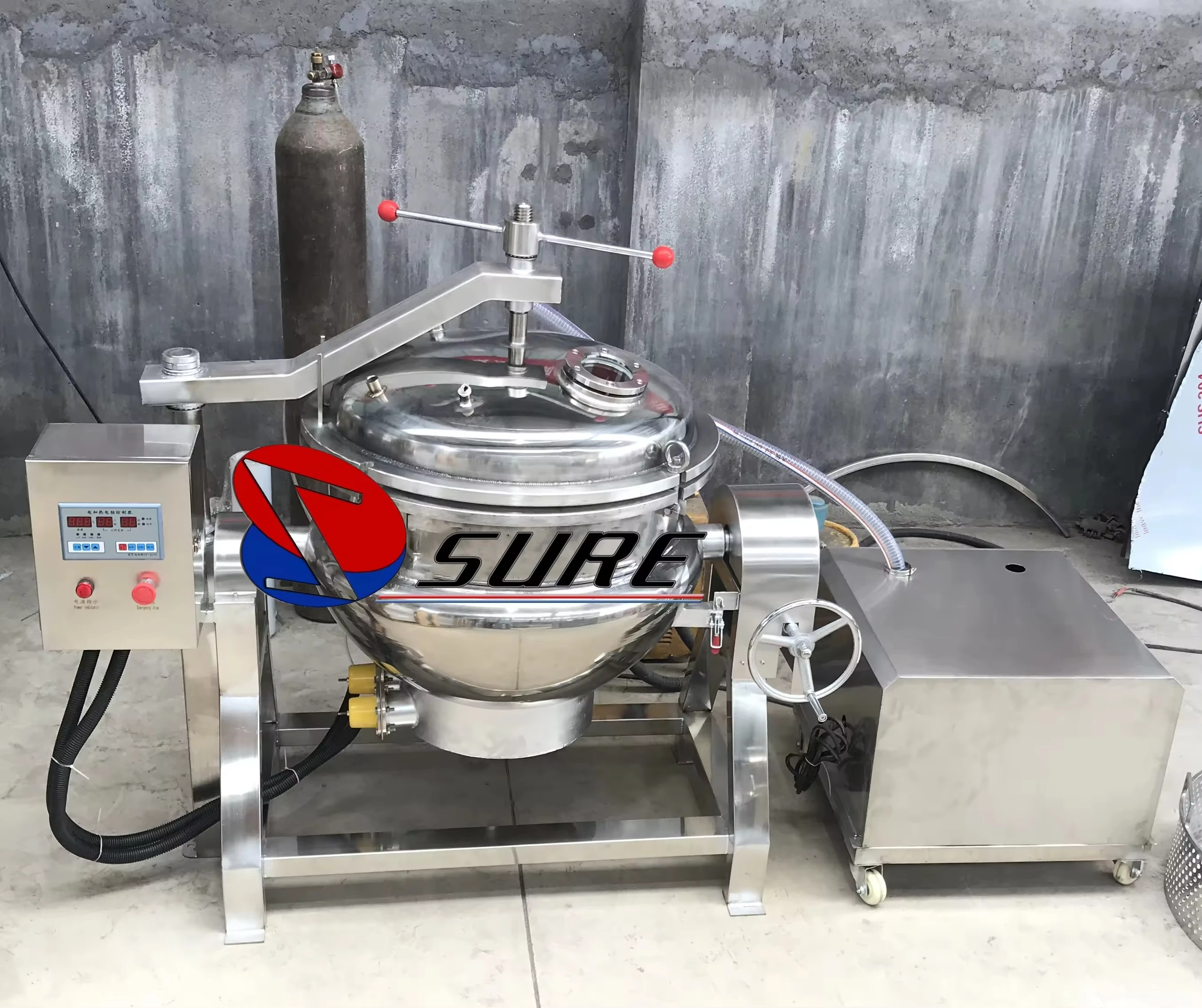 Industrial Vacuum Candy Syrup Sugar Cooking Candied Apricot Fruit Melting Dipping Tank Pot Machine