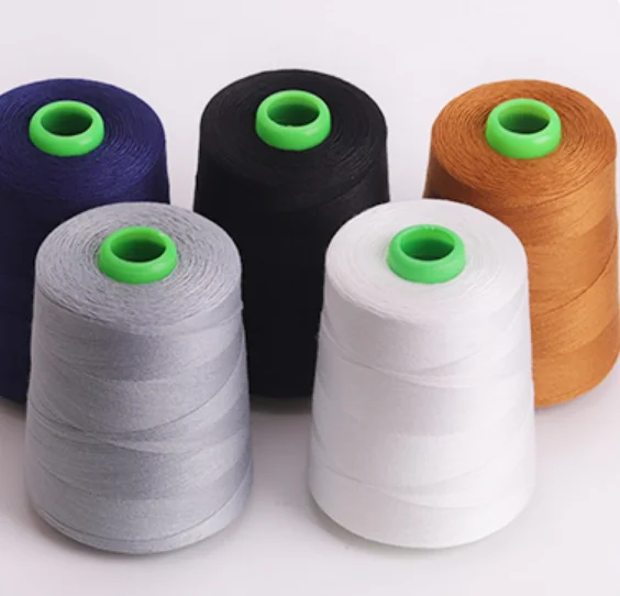 Wholesale RTS 100% polyester sewing thread optional color available hand spinning machine for clothes bag