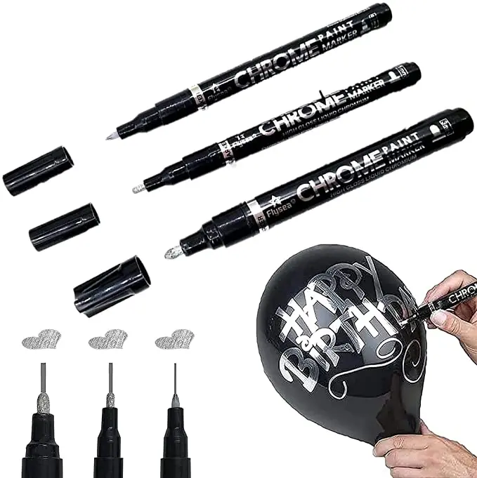 DIY Props Latex Balloon Accessories Party Cup Greeting Card Doodle Mirror Silver Marker Pen Balloon Set With Customization