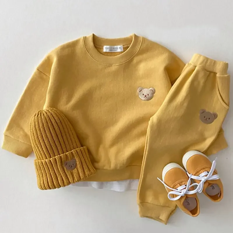 Cotton Ropa De Bebe Varon Sweater Casual Cute Wool Baby Clothes Two-Piece Set